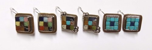 Judy Larson's Cobblestone Cab Earrings - , Metalwork, Sawing, Saw, Wire Saw, Butane Torch, Soldering, Solder, cobblestone earrings